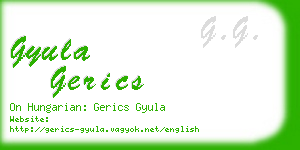 gyula gerics business card